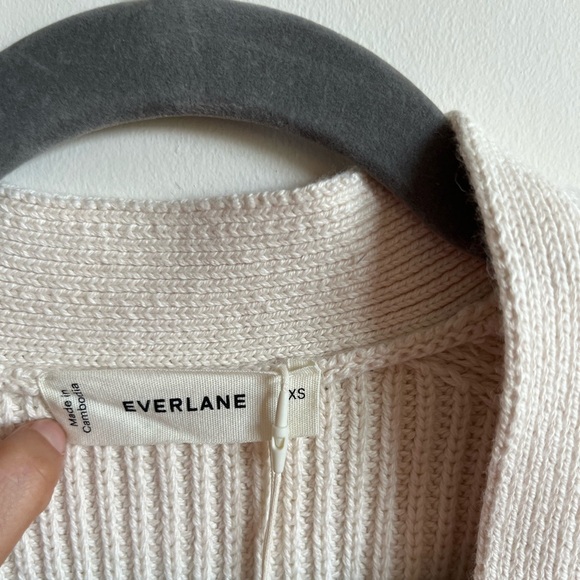 NWT - EVERLANE - The Organic Cotton Relaxed Cardigan - XS - Canvas - XS - Picture 7 of 11